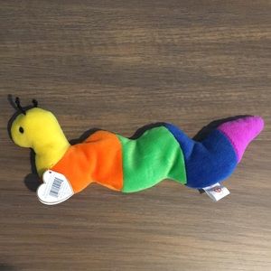 TY Original Beanie Baby “Inch” Worm- Retired Style 4044 PVC Pellets.